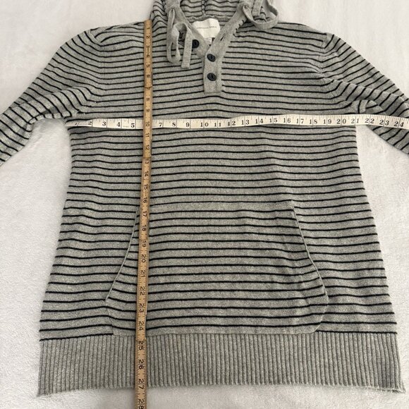 American Eagle Super Soft Henley Hooded Sweater Men’s Medium Tall Striped Preppy - Picture 7 of 8